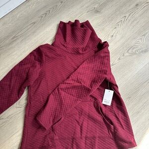 Croft & Barrow Maroon Quilted Women's Turtleneck Sweater